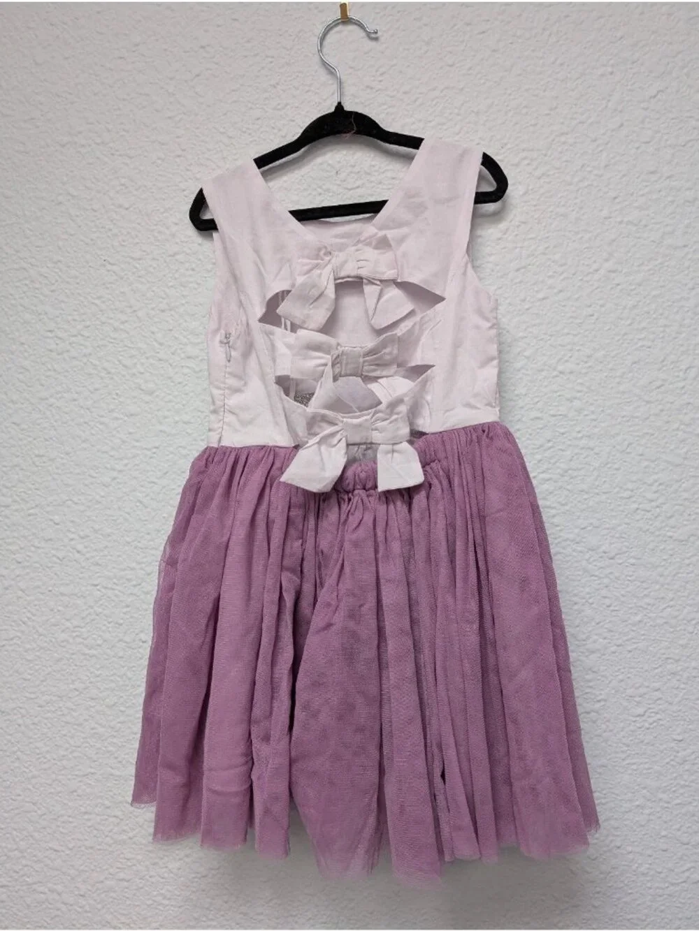 Kate Quinn Organic Cotton 3T Lark Dress Purple Tinted Crystal Tulle Bow Back
